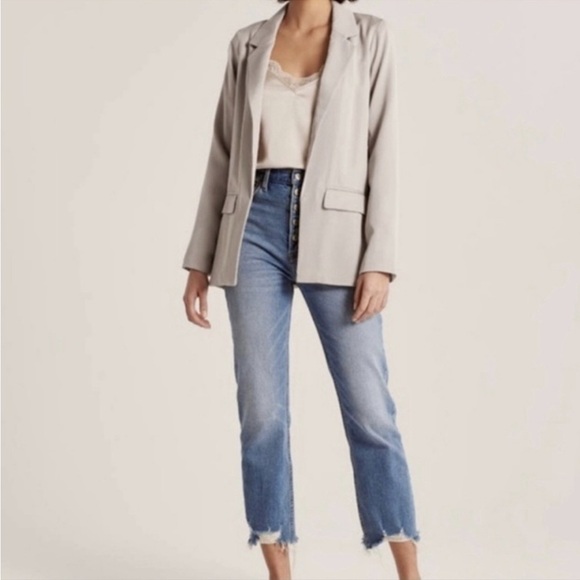 NWT Abercrombie & Fitch Open front Drapey blazer L - Picture 3 of 11